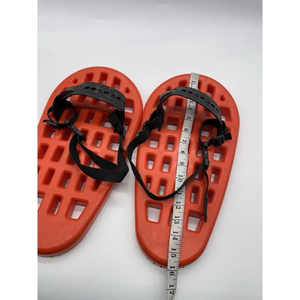 Vintage‎ Plastic Snowshoes Orange Adjustable Straps